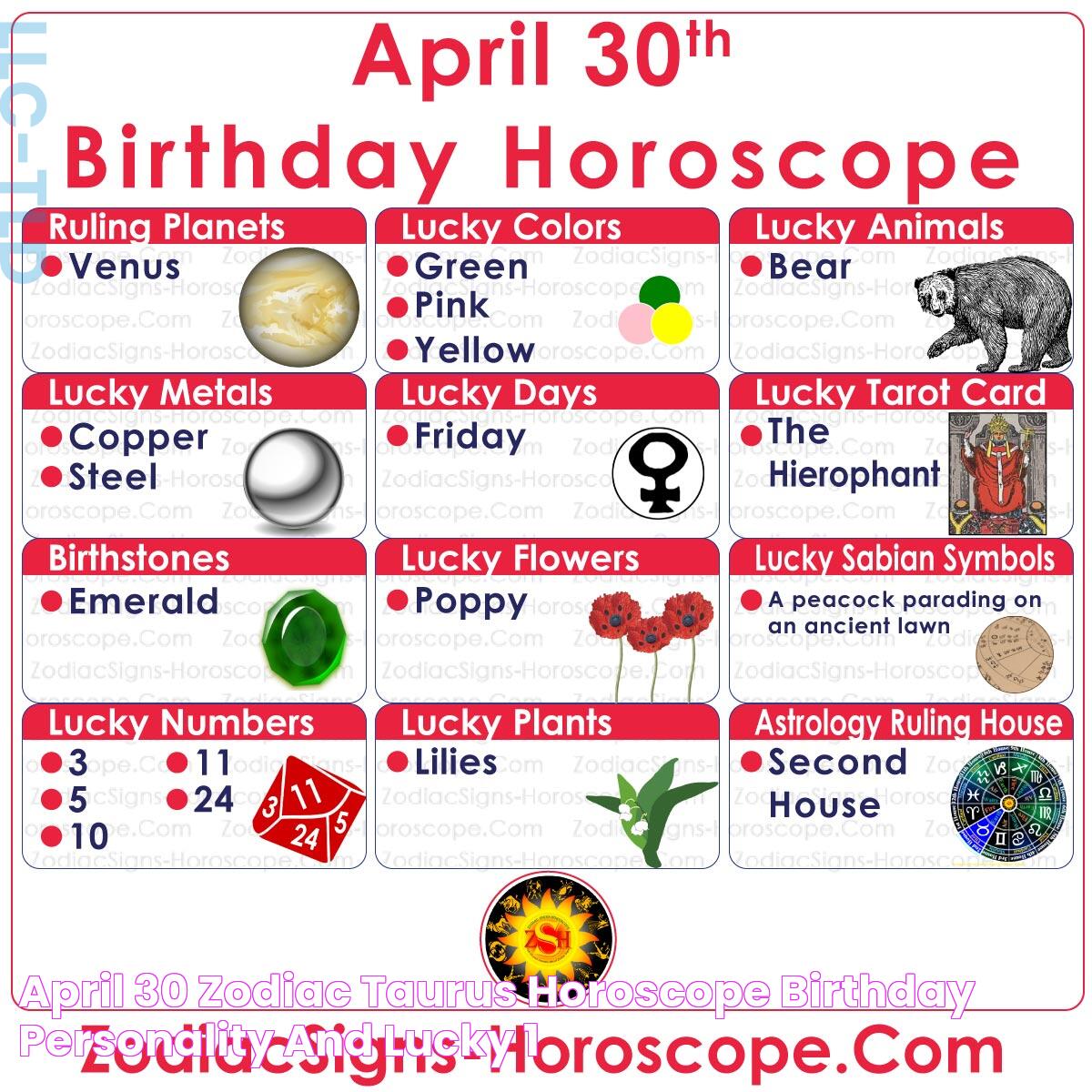 April 30 Zodiac (Taurus) Horoscope Birthday Personality and Lucky