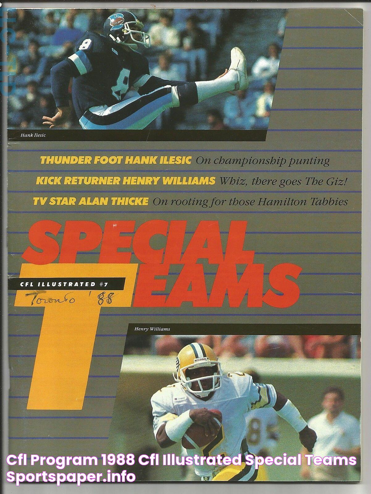 CFL Program 1988 CFL Illustrated (Special Teams) SportsPaper.info