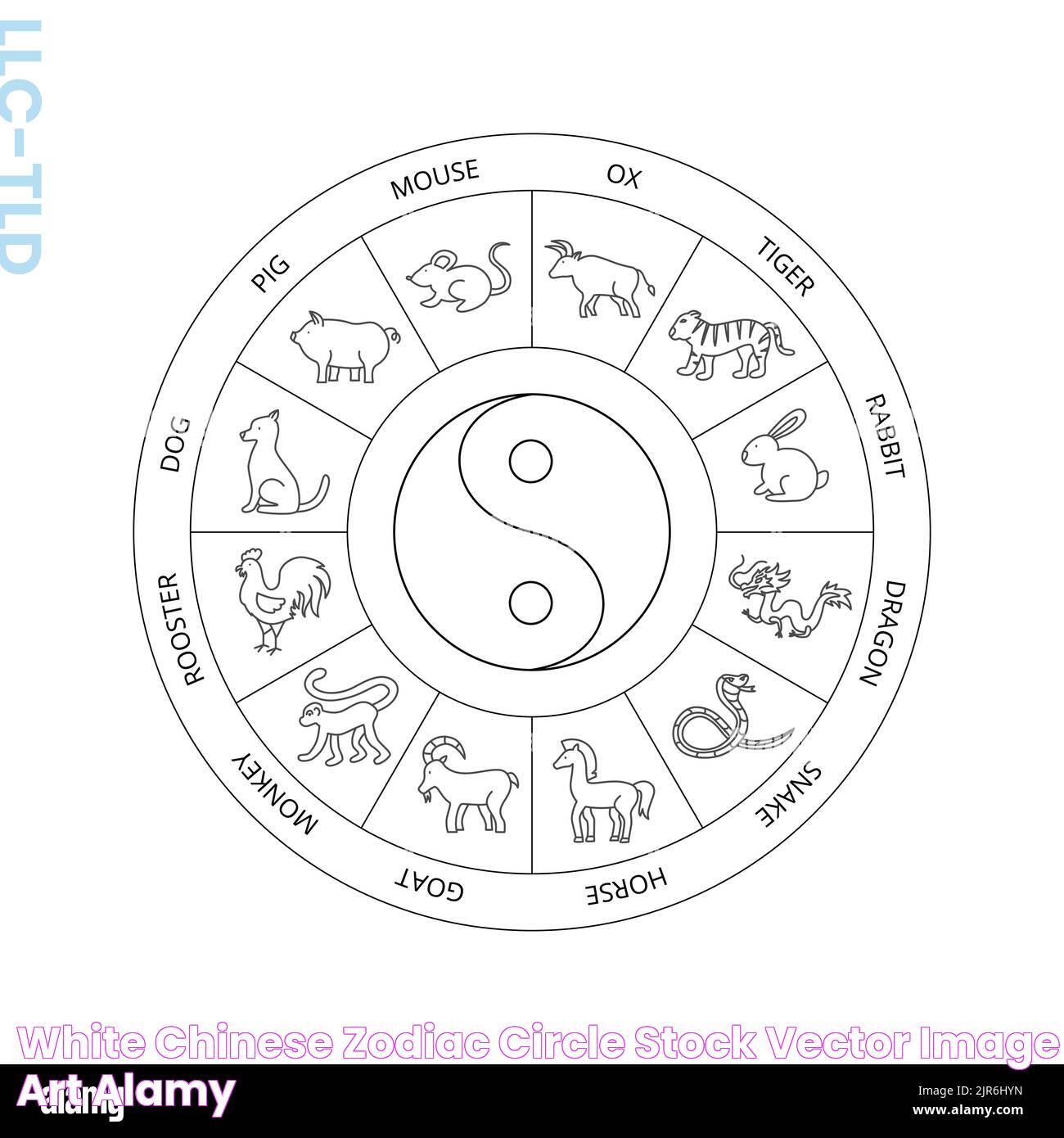 White Chinese Zodiac Circle Stock Vector Image & Art Alamy