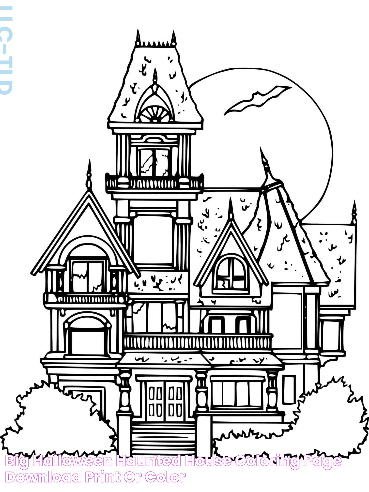 Big Halloween Haunted House coloring page Download, Print or Color