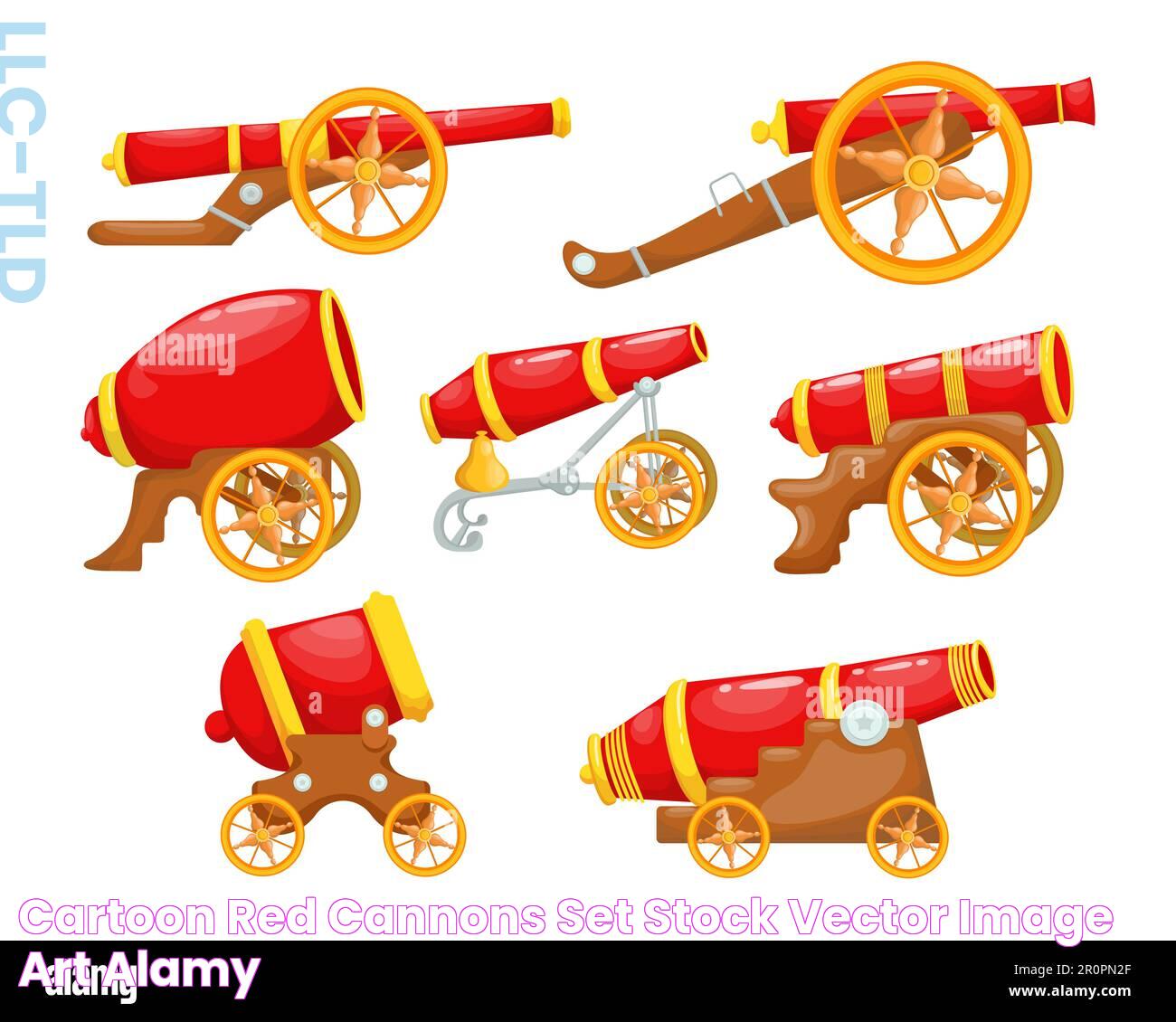 Cartoon red cannons set Stock Vector Image & Art Alamy