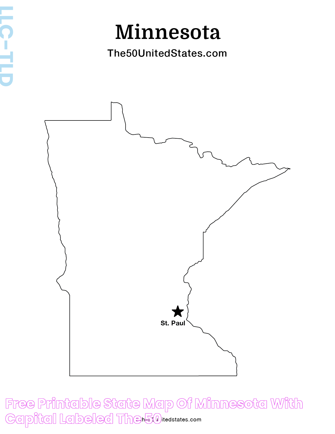 Free Printable State Map of Minnesota with Capital (Labeled) The 50