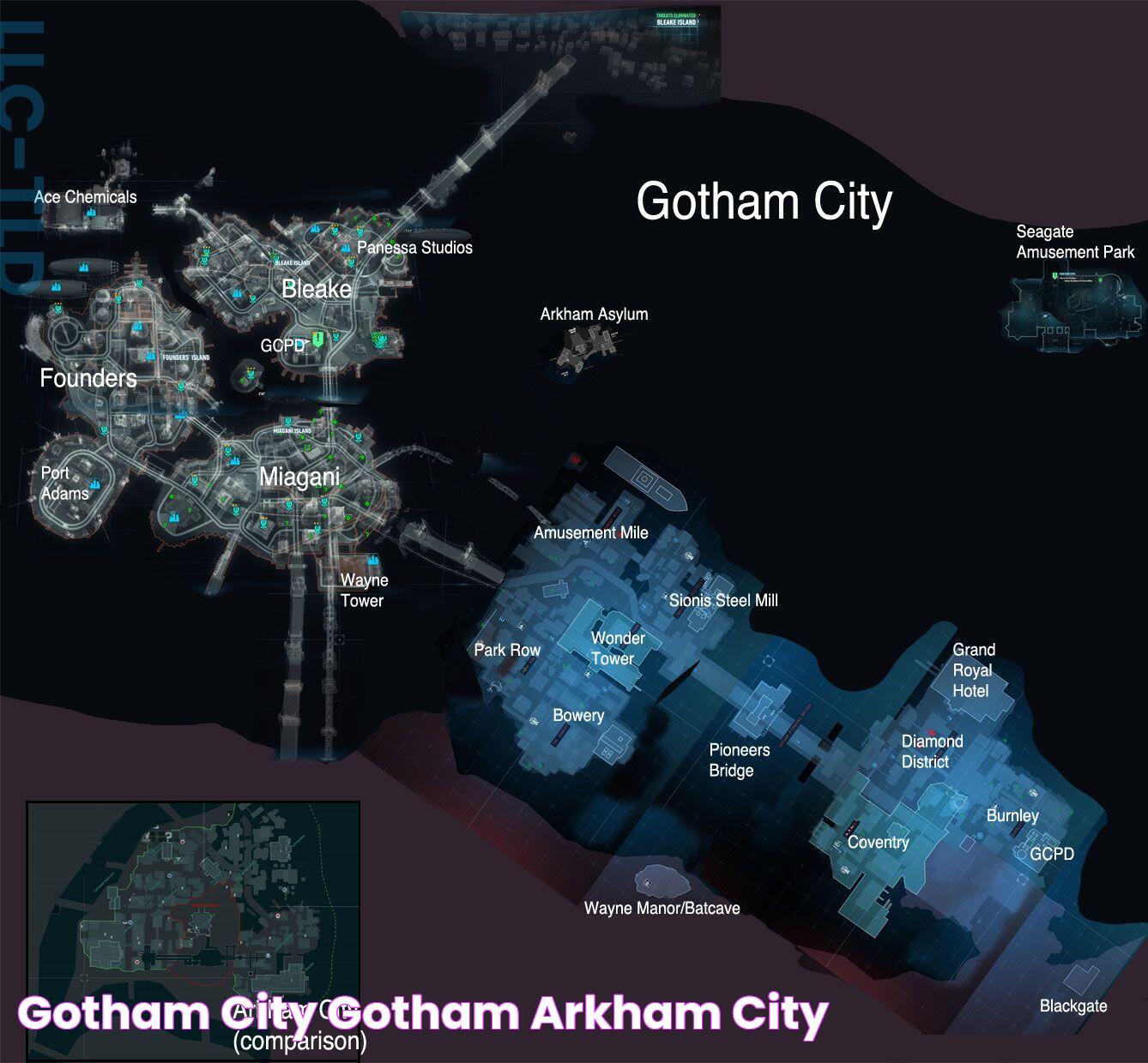 Gotham city, Gotham, Arkham city