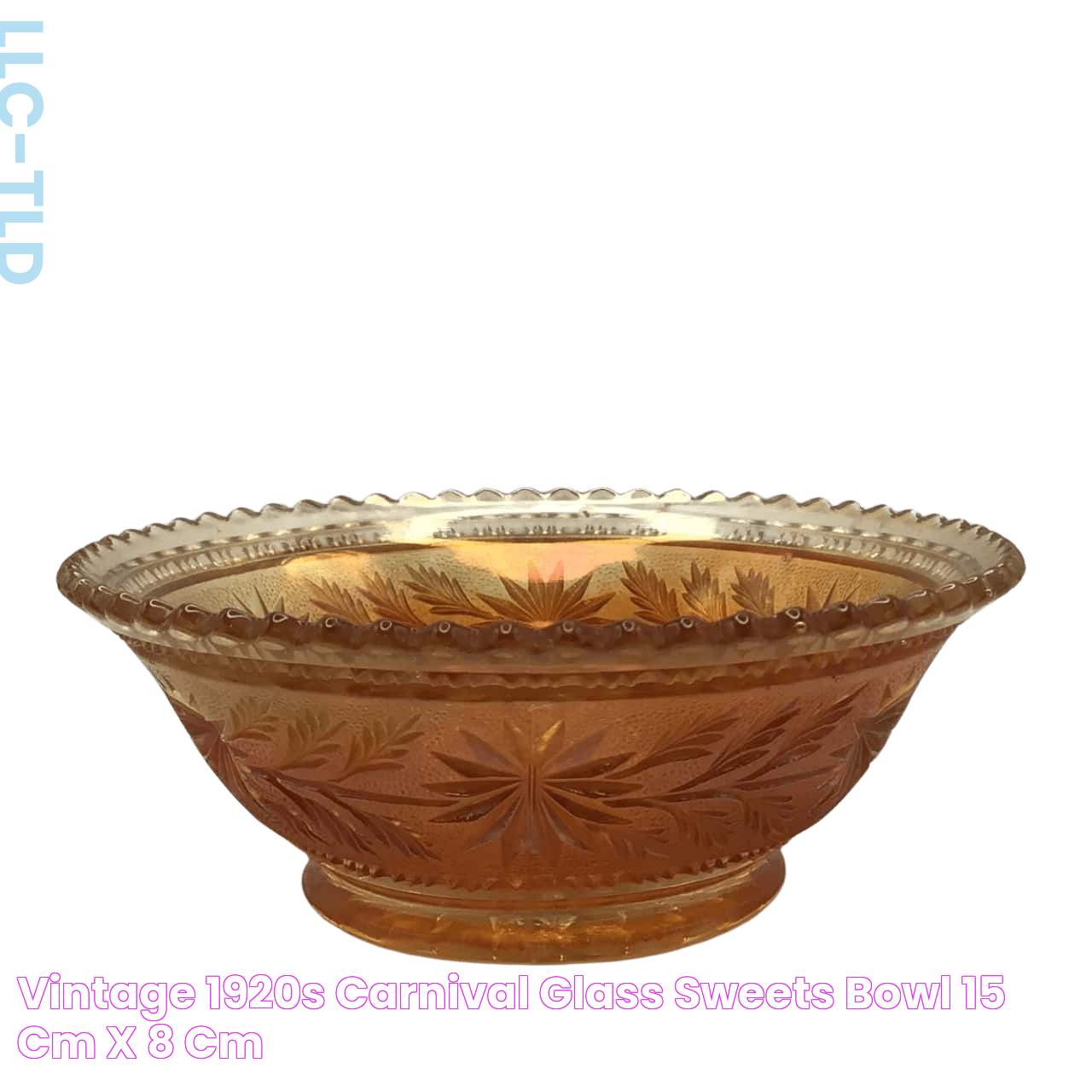 Vintage 1920s Carnival Glass Sweets Bowl 15 cm x 8 cm