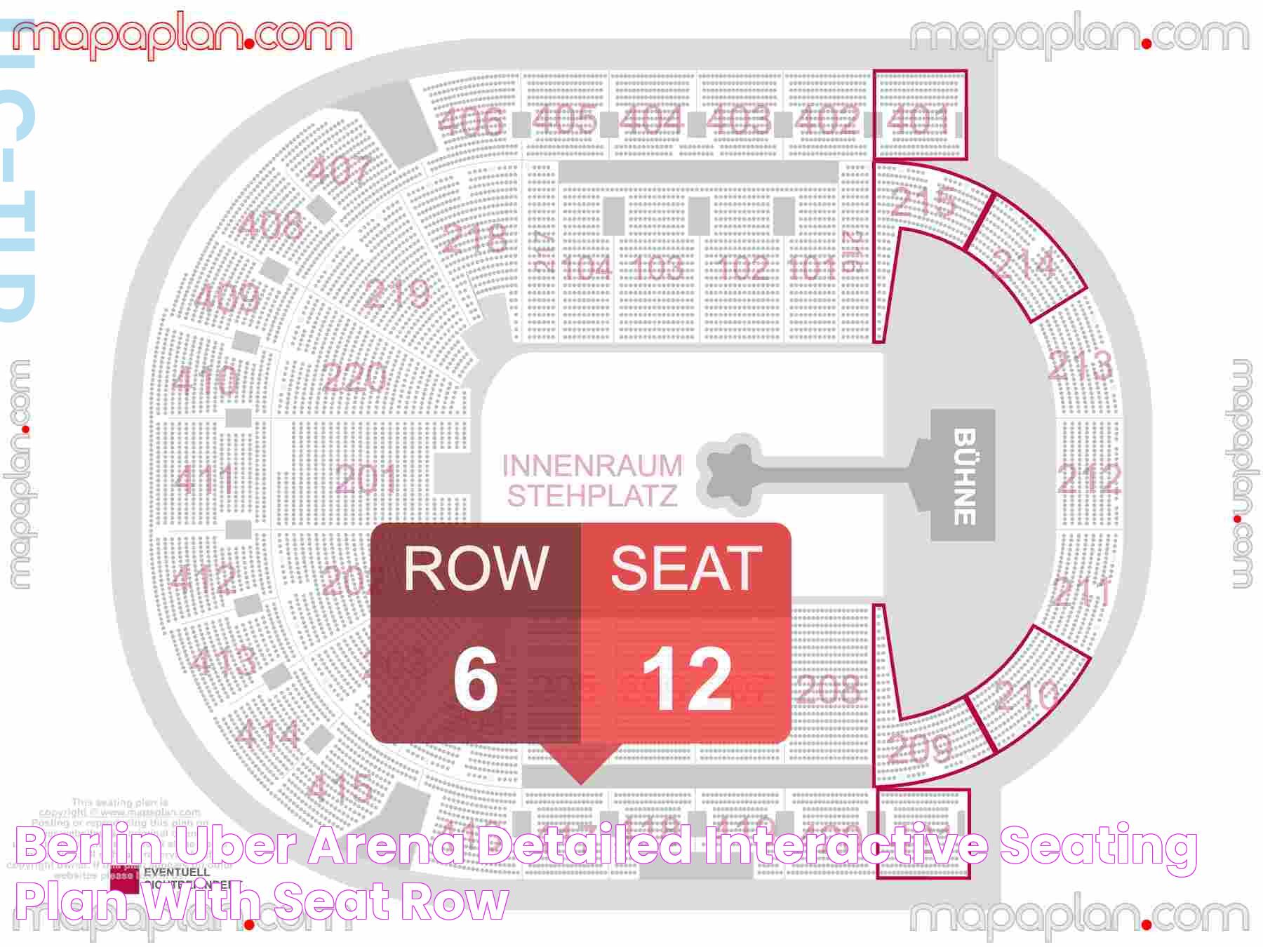 Berlin Uber Arena detailed interactive seating plan with seat & row