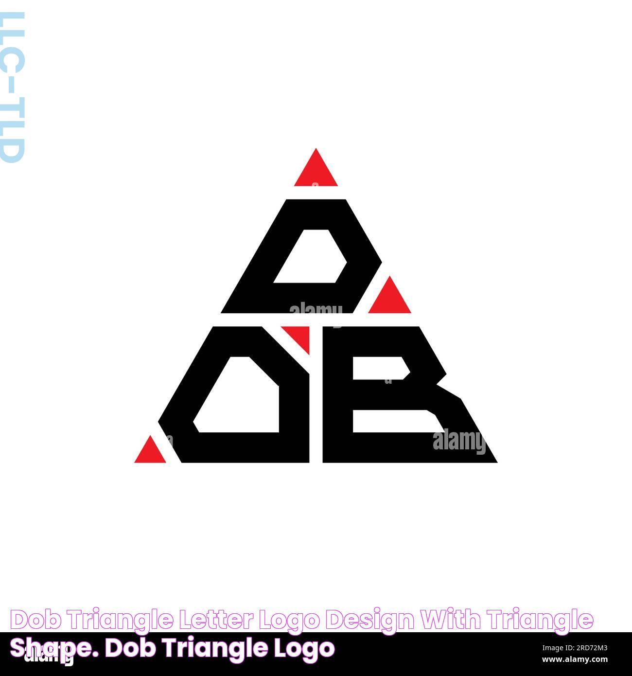 DOB triangle letter logo design with triangle shape. DOB triangle logo