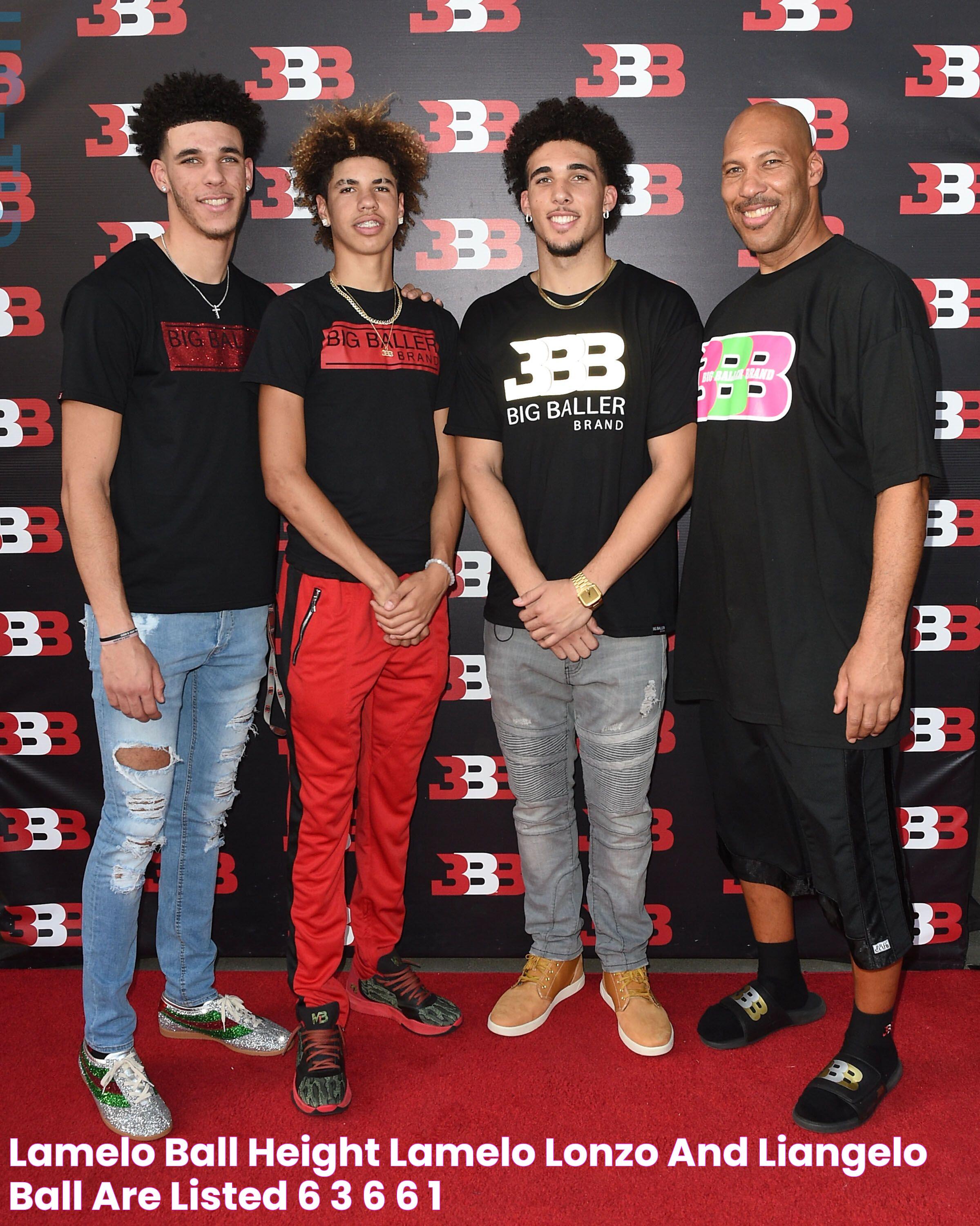 Lamelo Ball Height Lamelo, lonzo and liangelo ball are listed 6'3 6'6