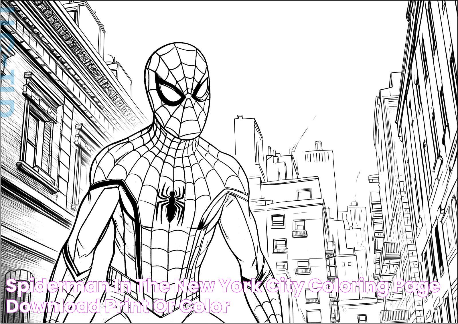 Spiderman in the New York City coloring page Download, Print or Color