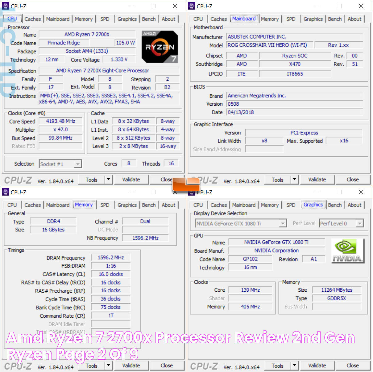 AMD Ryzen 7 2700X Processor Review 2nd Gen Ryzen Page 2 of 9