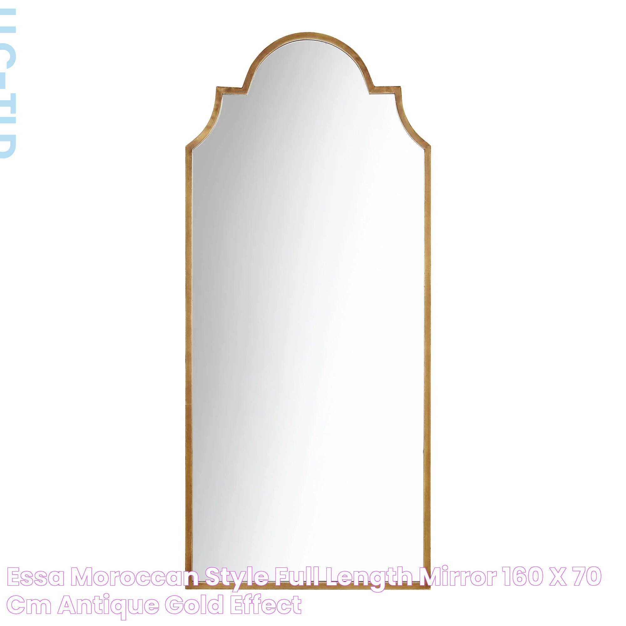 Essa Moroccan Style Full Length Mirror 160 x 70 cm, Antique Gold Effect