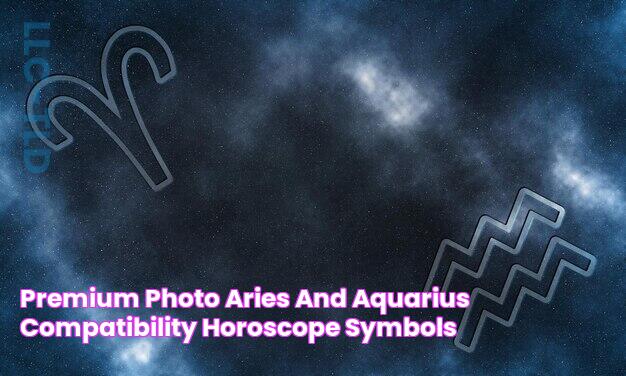 Premium Photo Aries and aquarius compatibility horoscope symbols