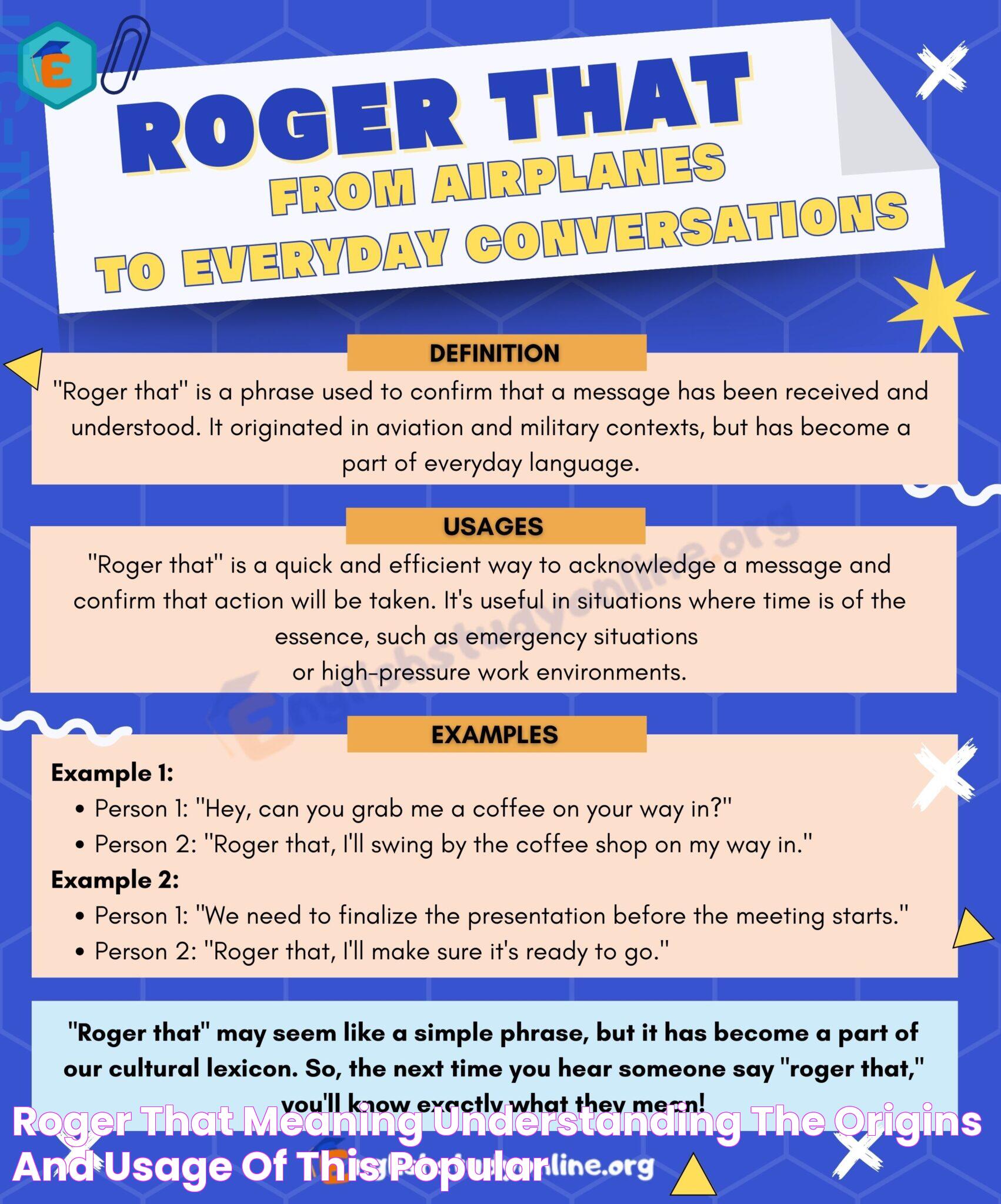 Roger That Meaning Understanding the Origins and Usage of this Popular