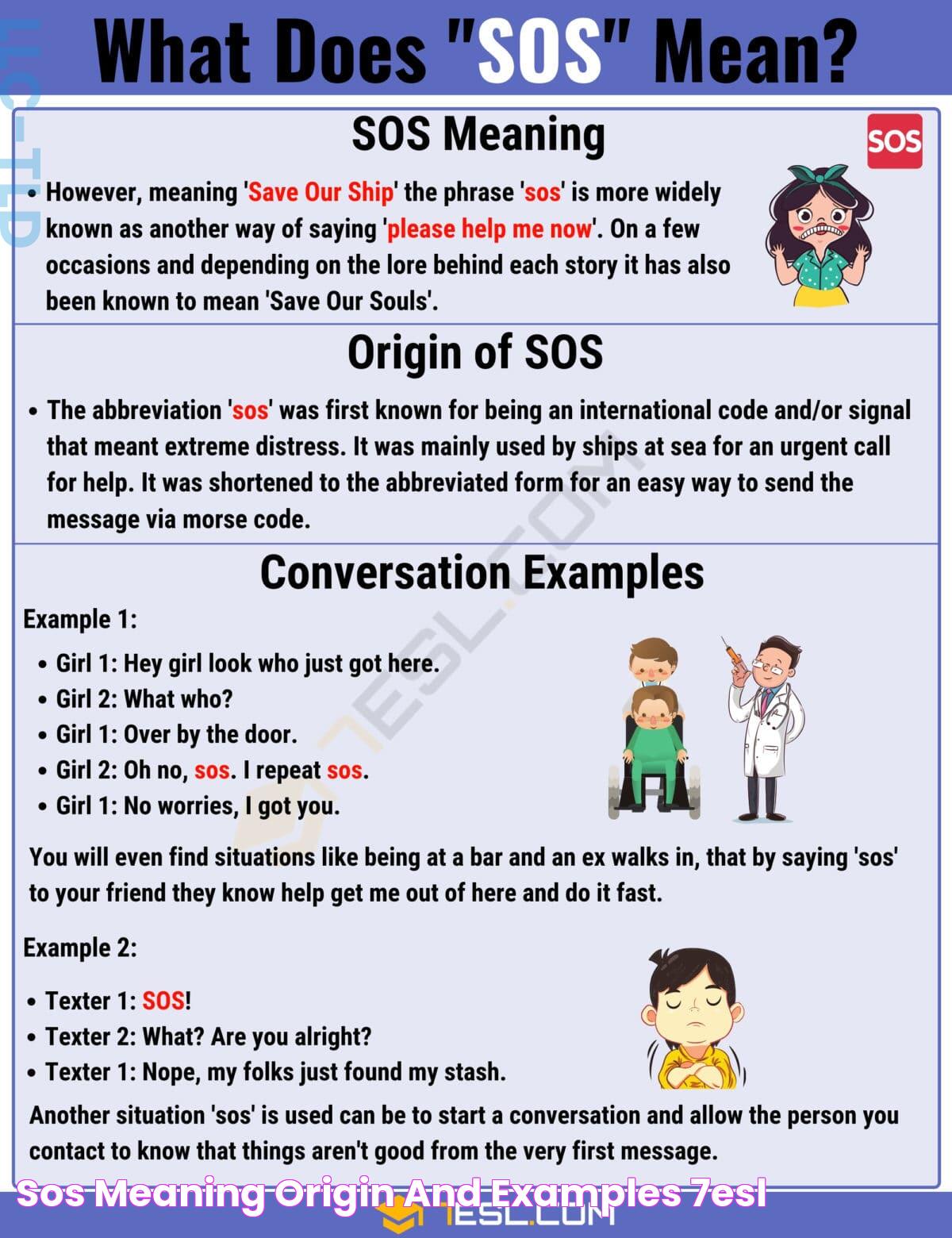 SOS Meaning, Origin and Examples • 7ESL