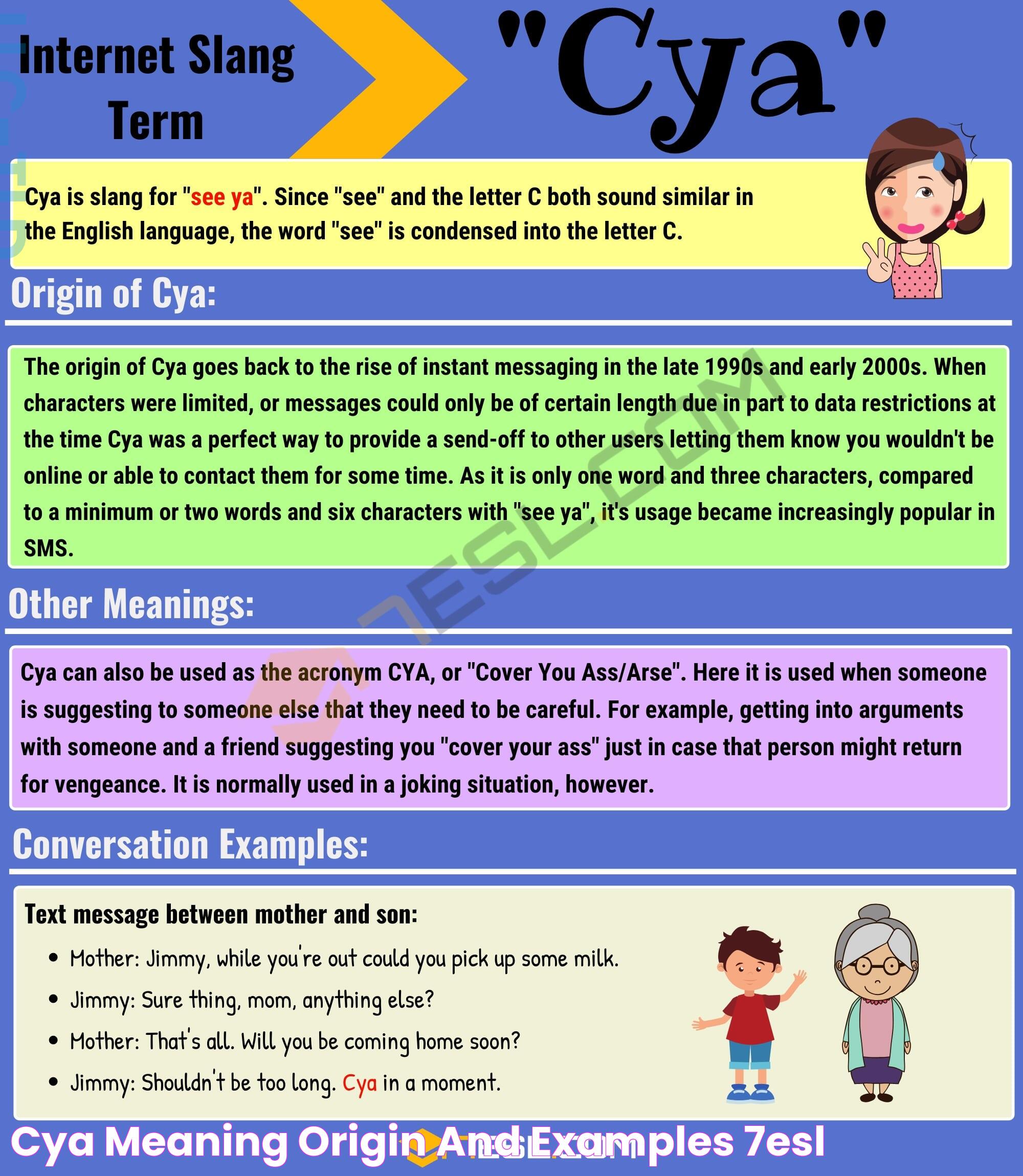 Cya Meaning, Origin and Examples • 7ESL