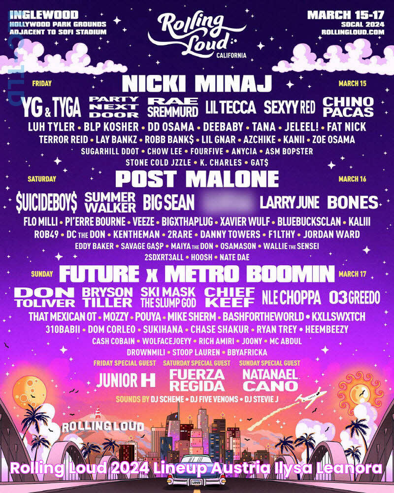 Rolling Loud 2024 Lineup Austria Ilysa Leanora