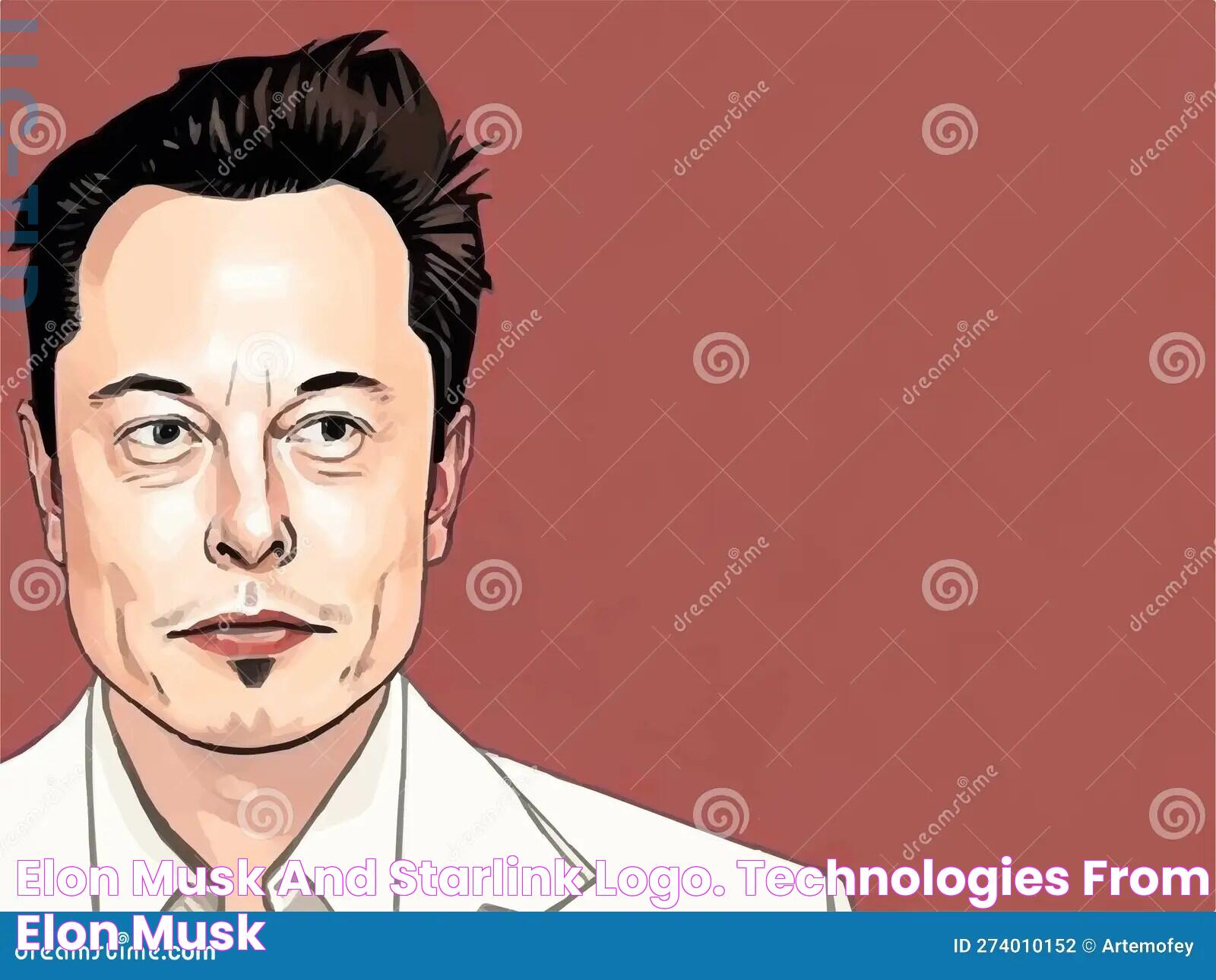 Elon Musk And Starlink Logo. Technologies From Elon Musk