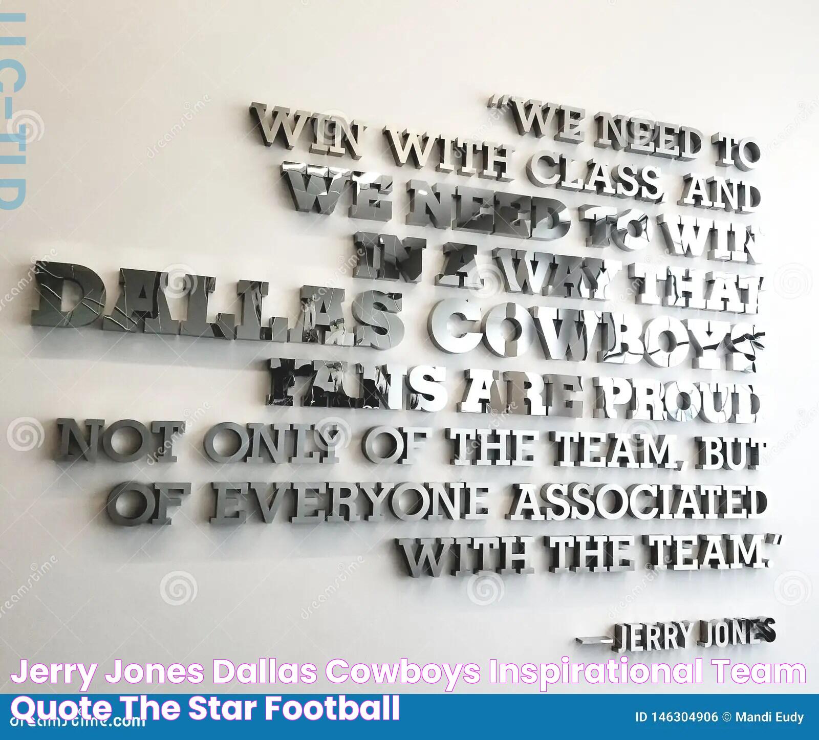 Jerry Jones Dallas Cowboys Inspirational Team Quote the Star Football