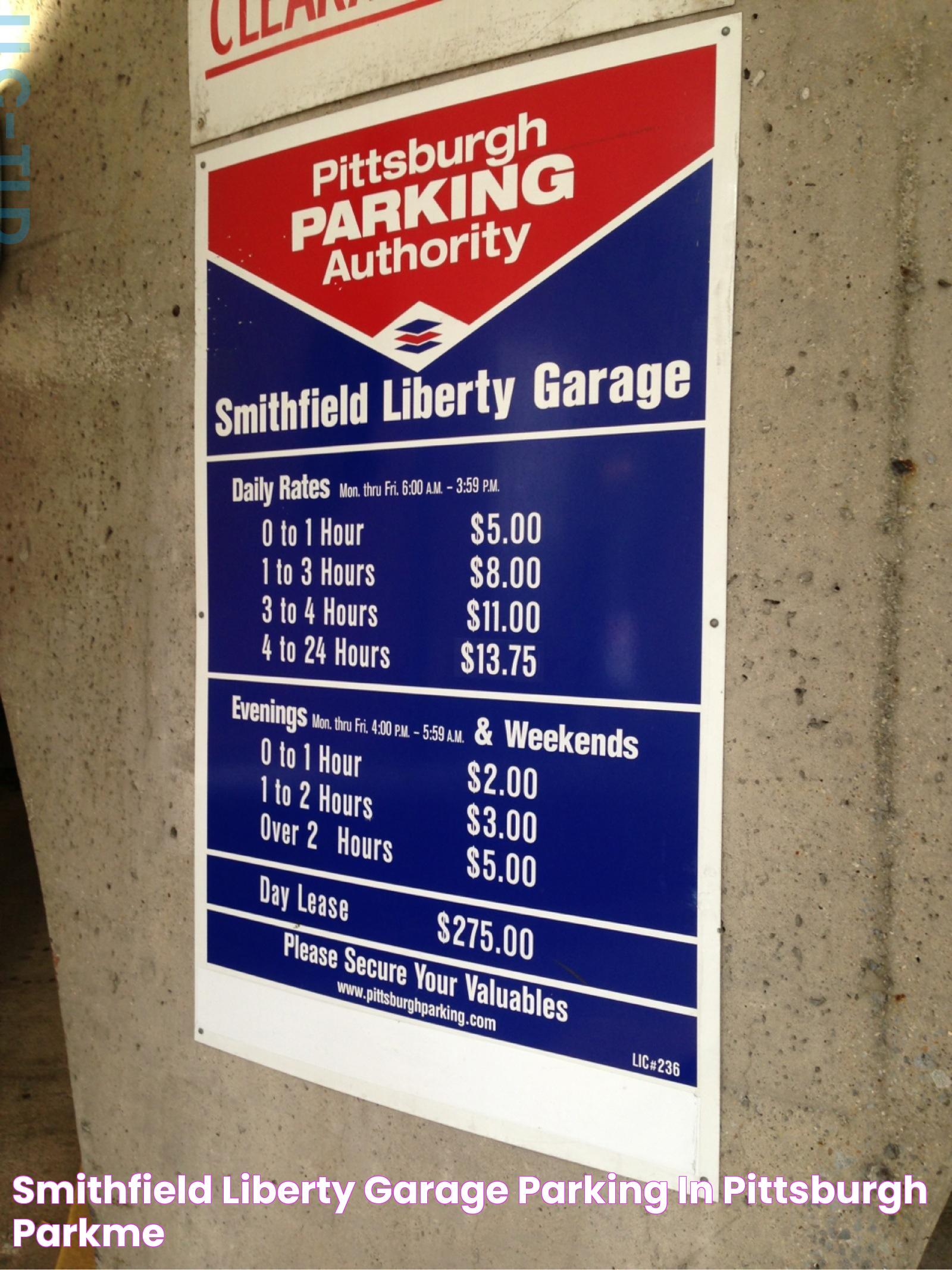 Smithfield / Liberty Garage Parking in Pittsburgh ParkMe