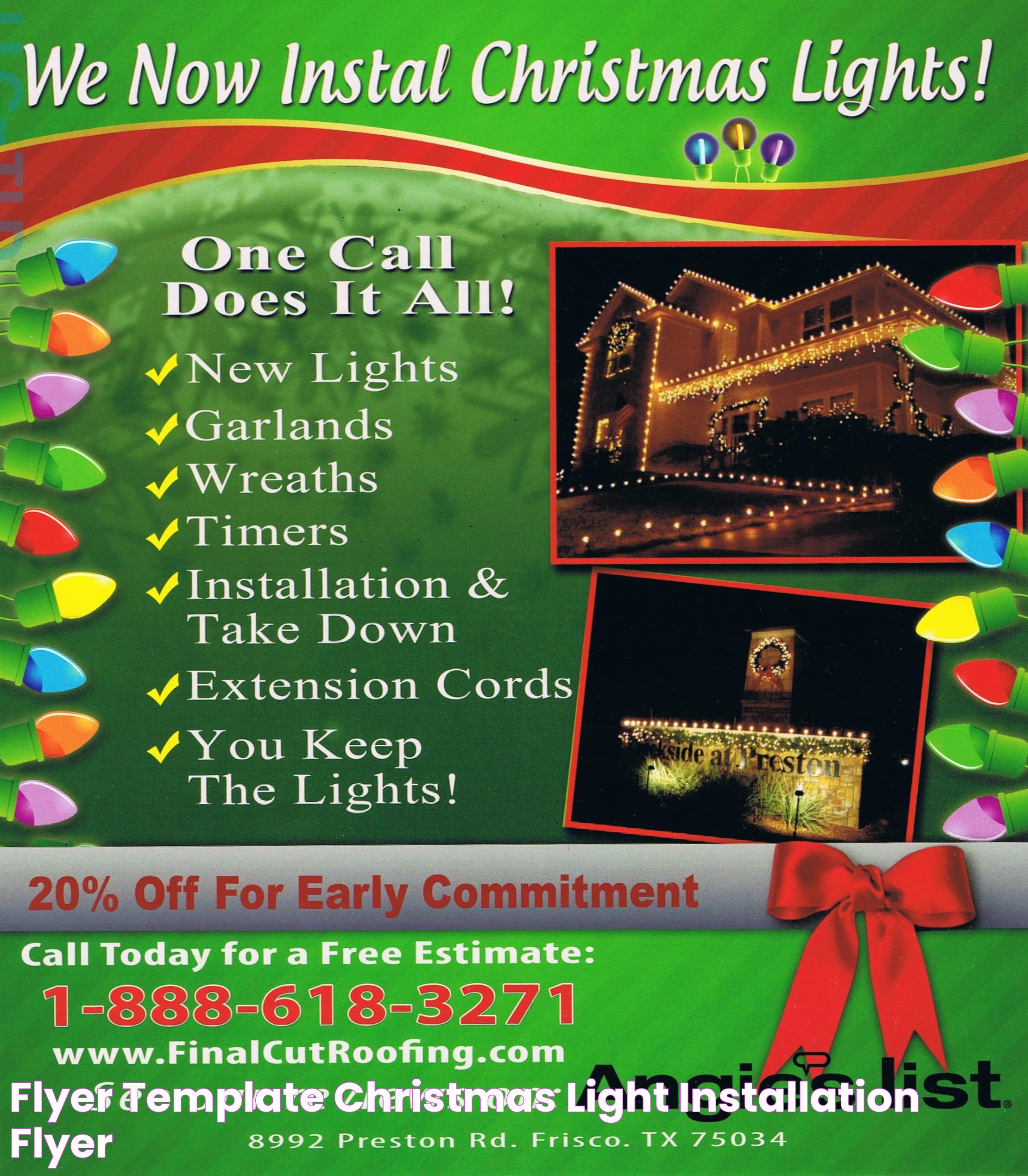 Flyer Template Christmas Light Installation Flyer