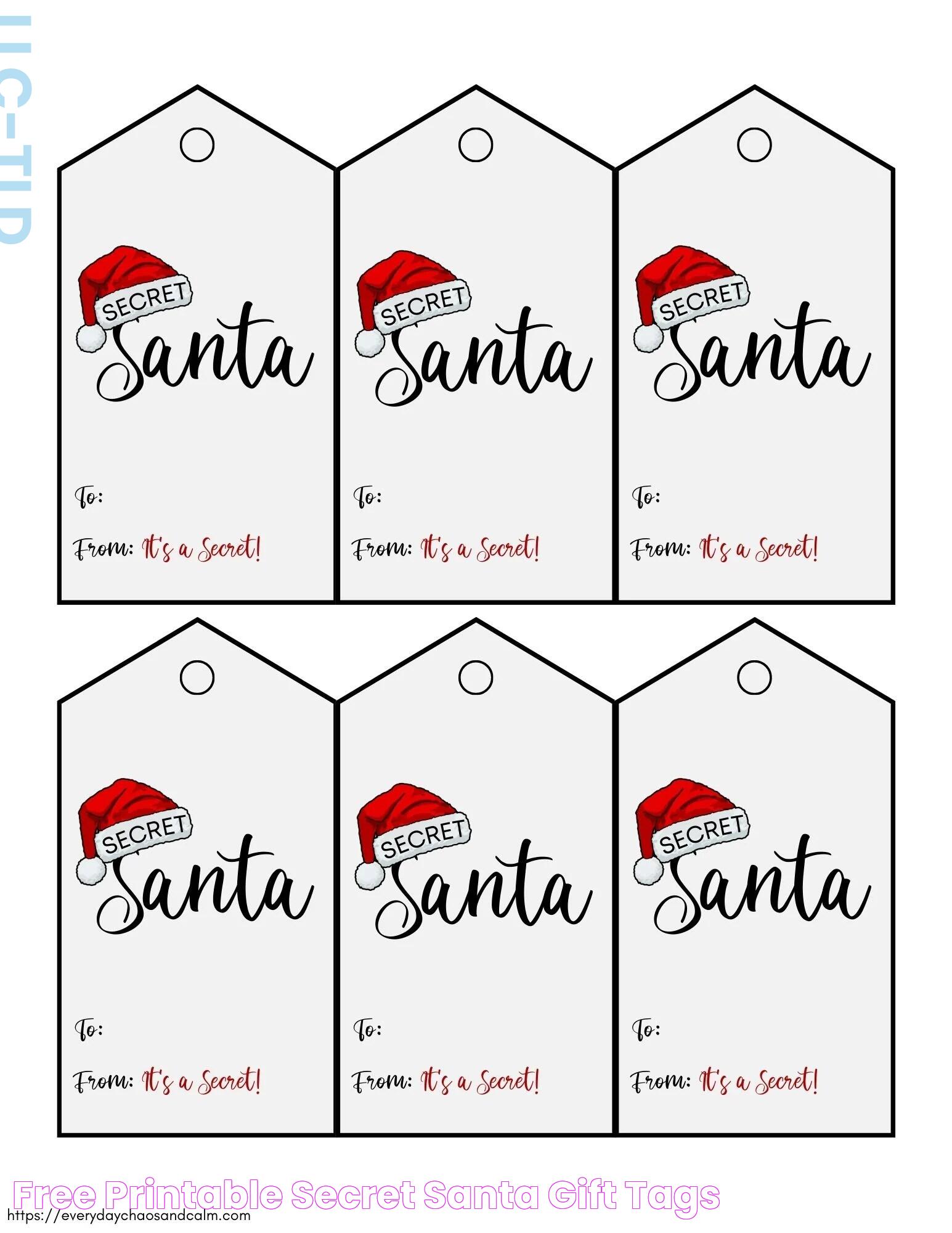 Free Printable Secret Santa Gift Tags