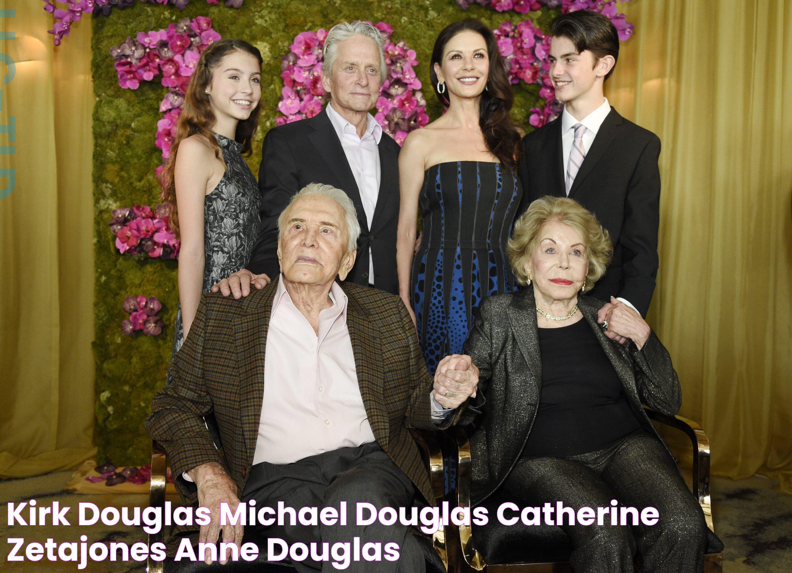 Kirk Douglas, Michael Douglas, Catherine ZetaJones, Anne Douglas