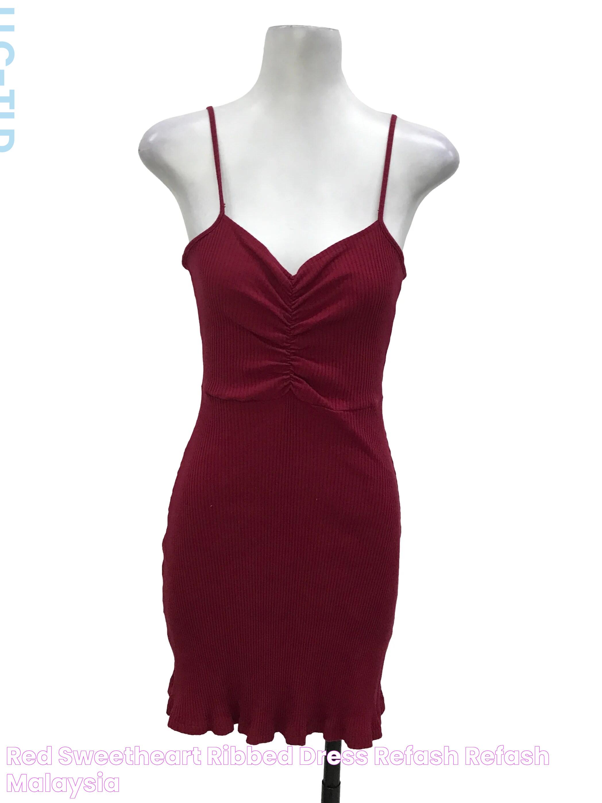 Red Sweetheart Ribbed Dress REFASH REFASH Malaysia