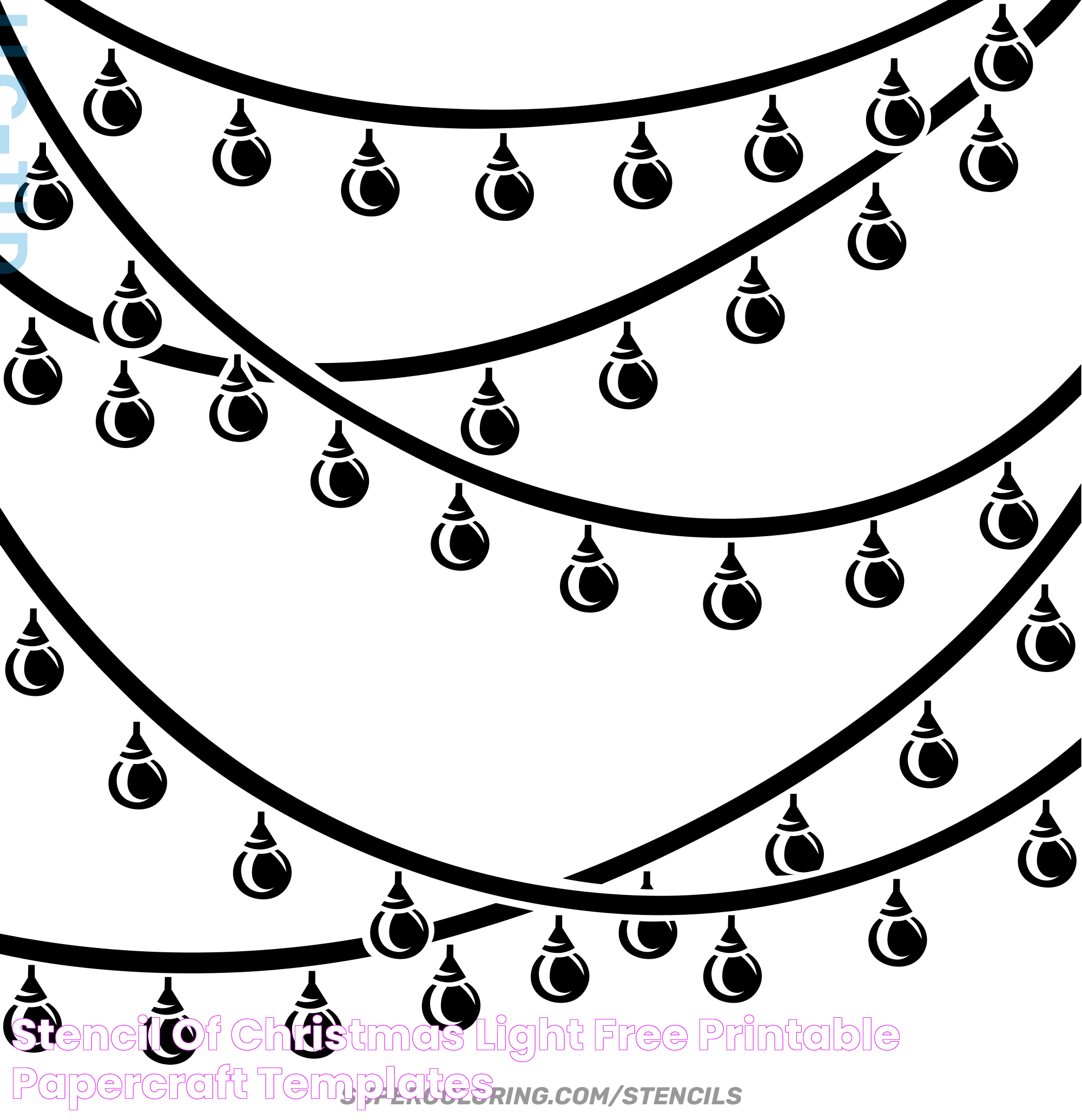 Stencil of Christmas Light Free Printable Papercraft Templates