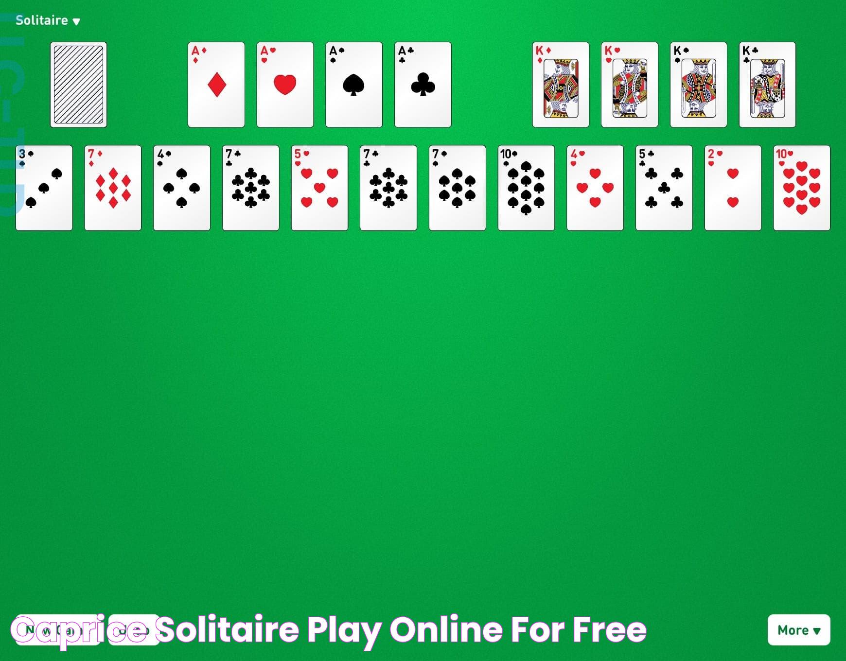 Caprice Solitaire Play Online for Free