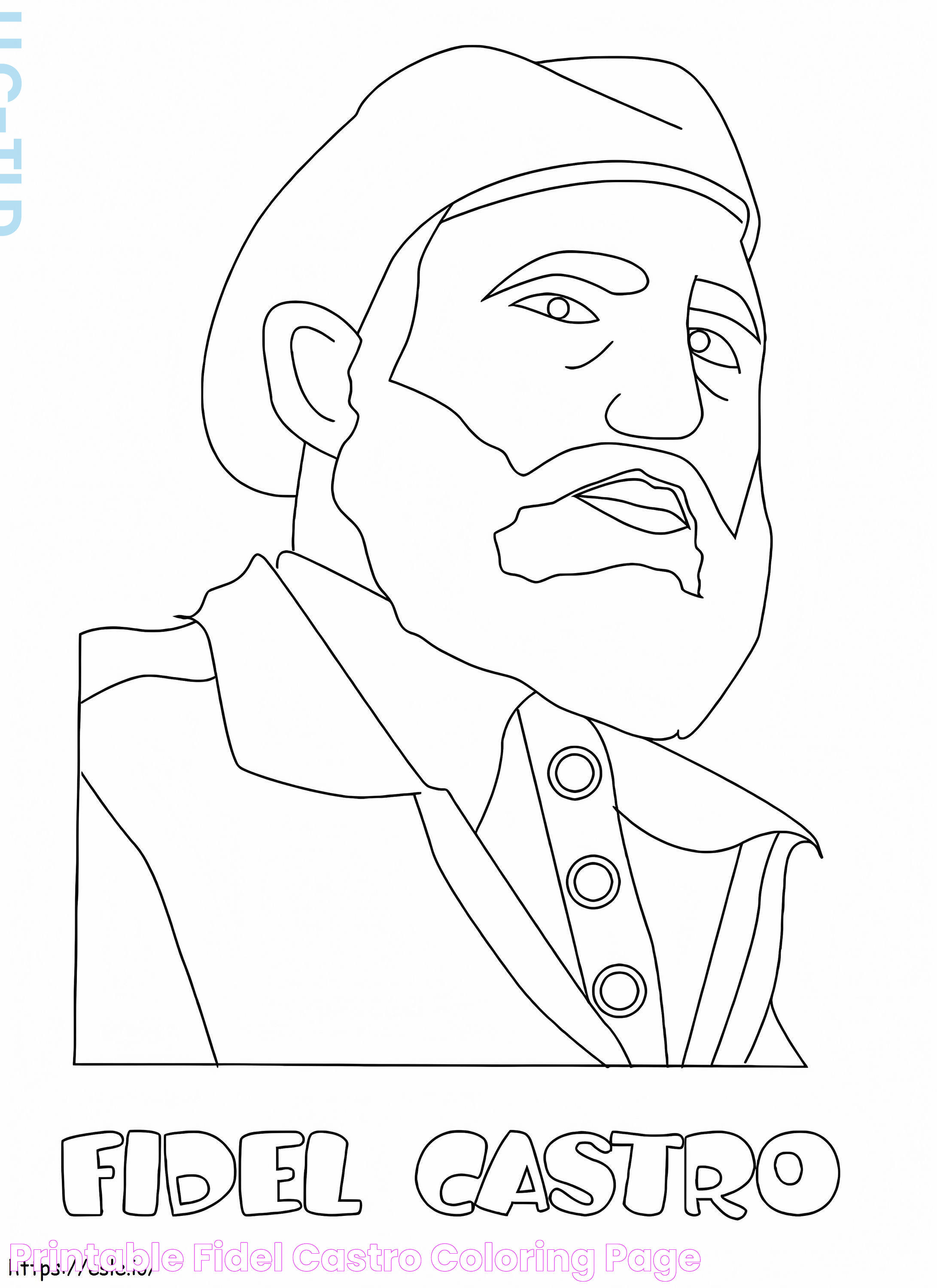 Printable Fidel Castro coloring page