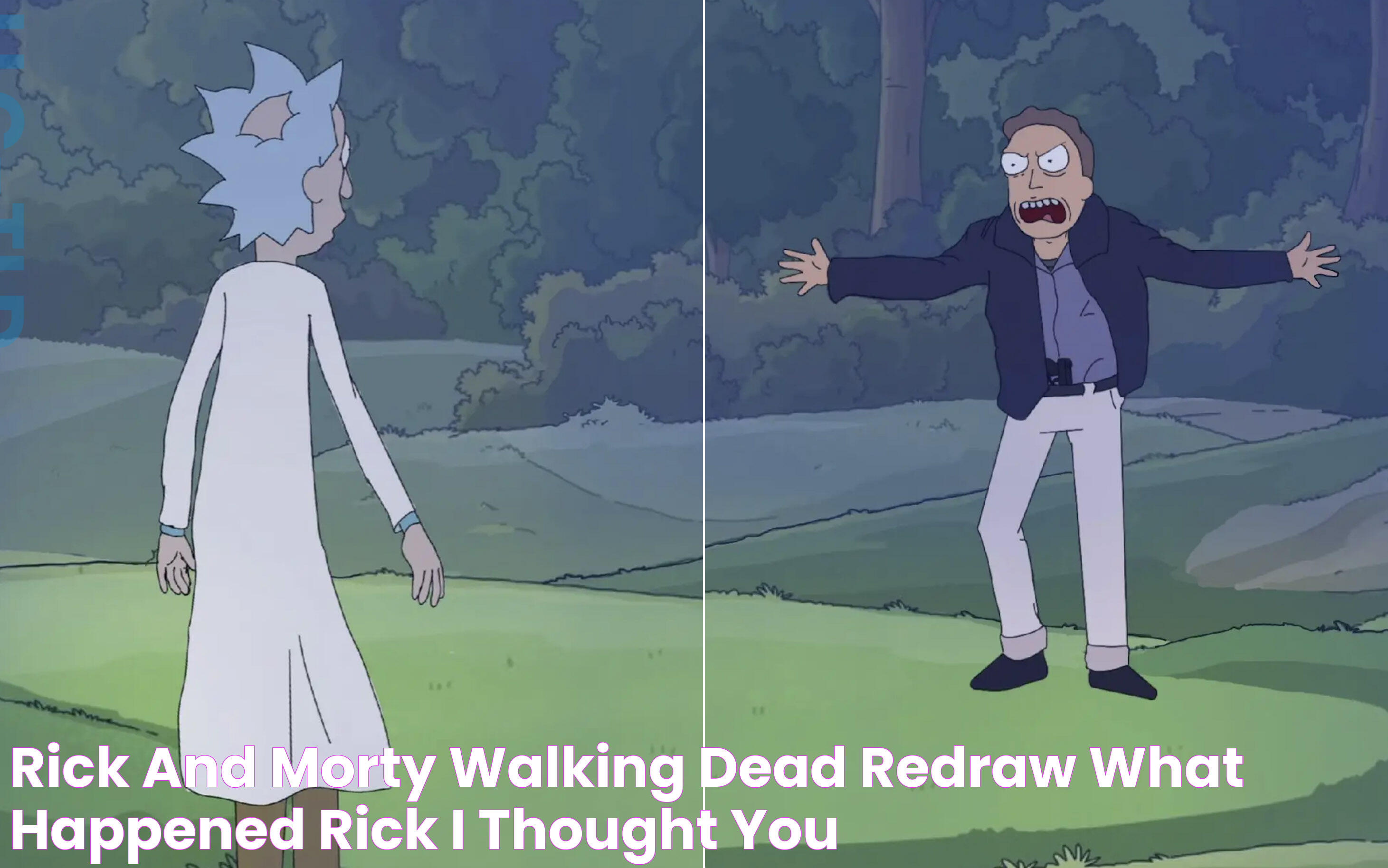 Rick and Morty Walking Dead redraw What Happened Rick? I Thought You