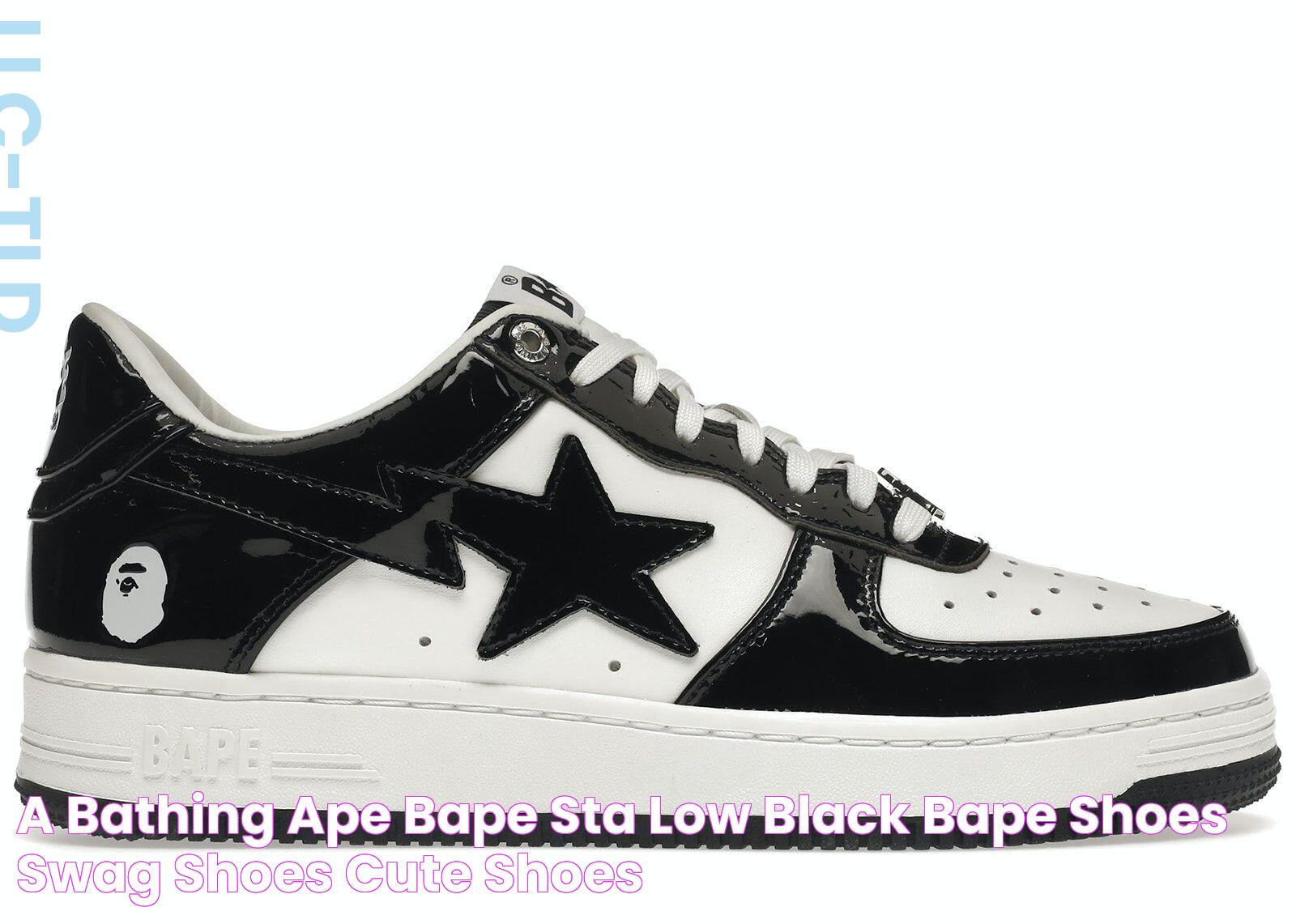 A Bathing Ape Bape Sta Low Black Bape shoes, Swag shoes, Cute shoes