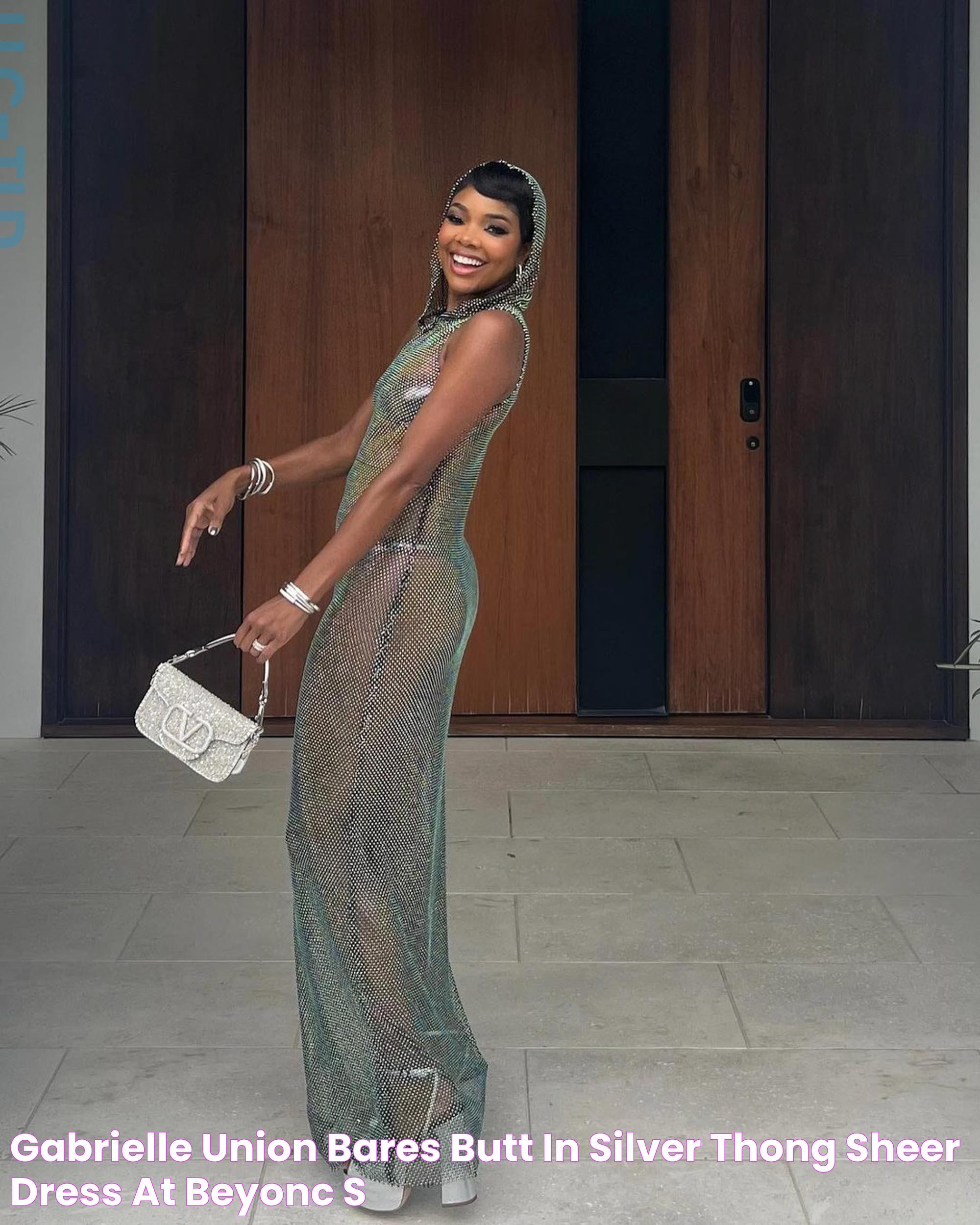 Gabrielle Union bares butt in silver thong, sheer dress at Beyoncé's