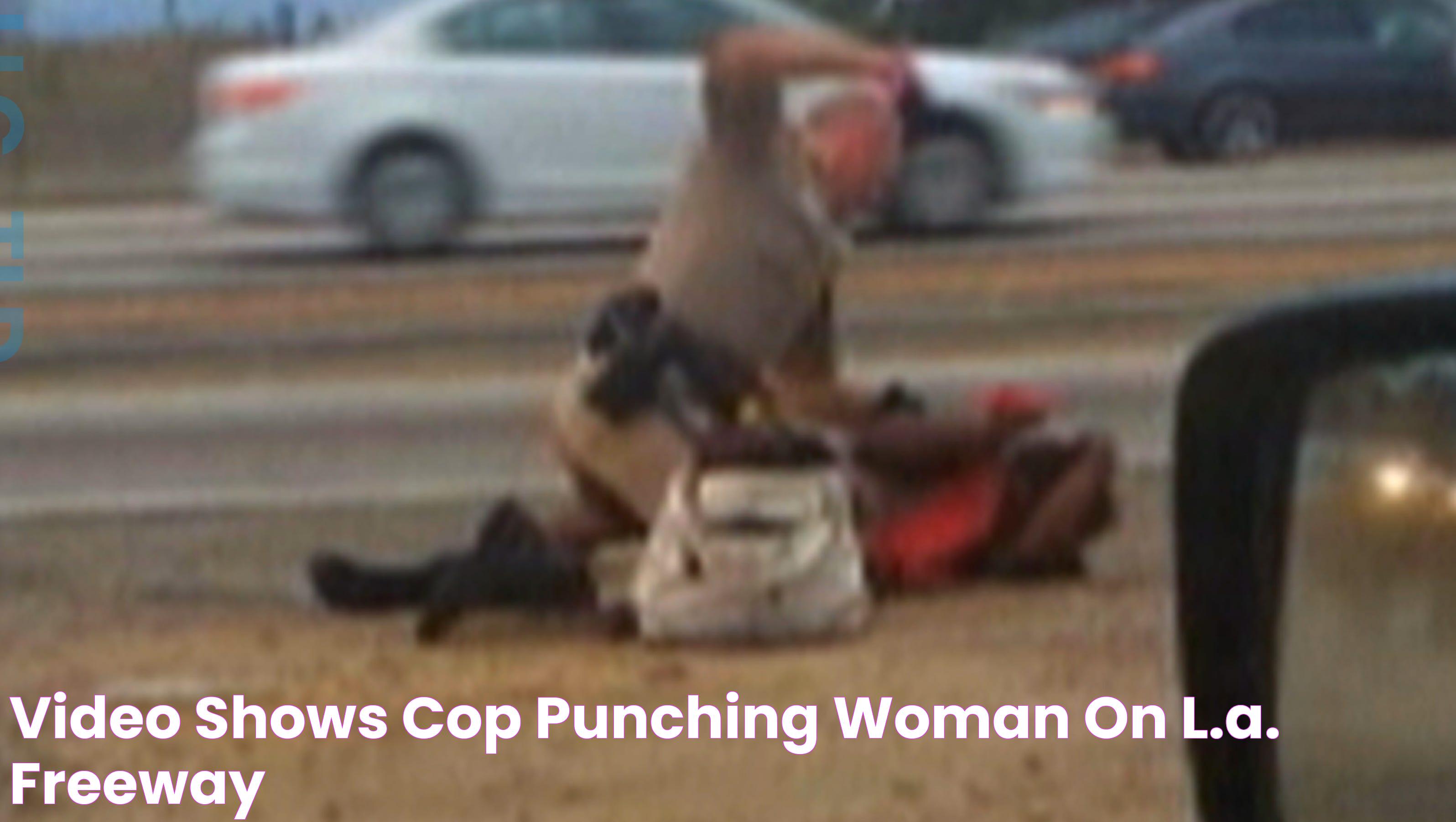 Video shows cop punching woman on L.A. freeway