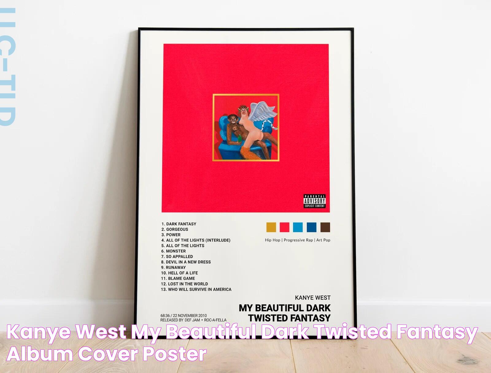 Kanye West My Beautiful Dark Twisted Fantasy Album Cover Poster