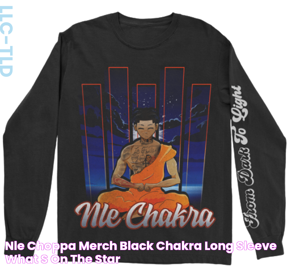 NLE Choppa Merch Black Chakra Long Sleeve WHAT’S ON THE STAR?