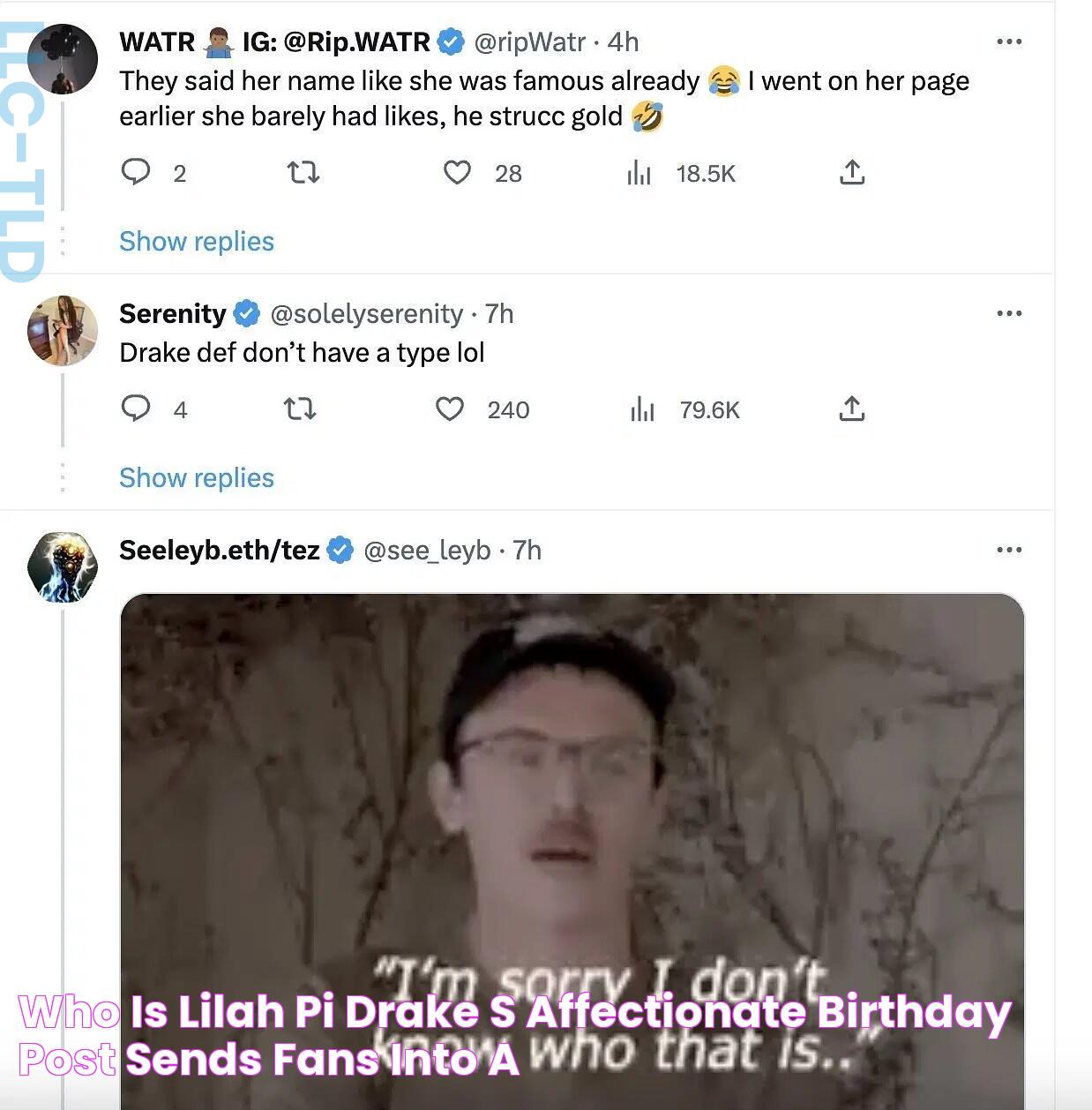 Who is Lilah Pi? Drake's affectionate birthday post sends fans into a