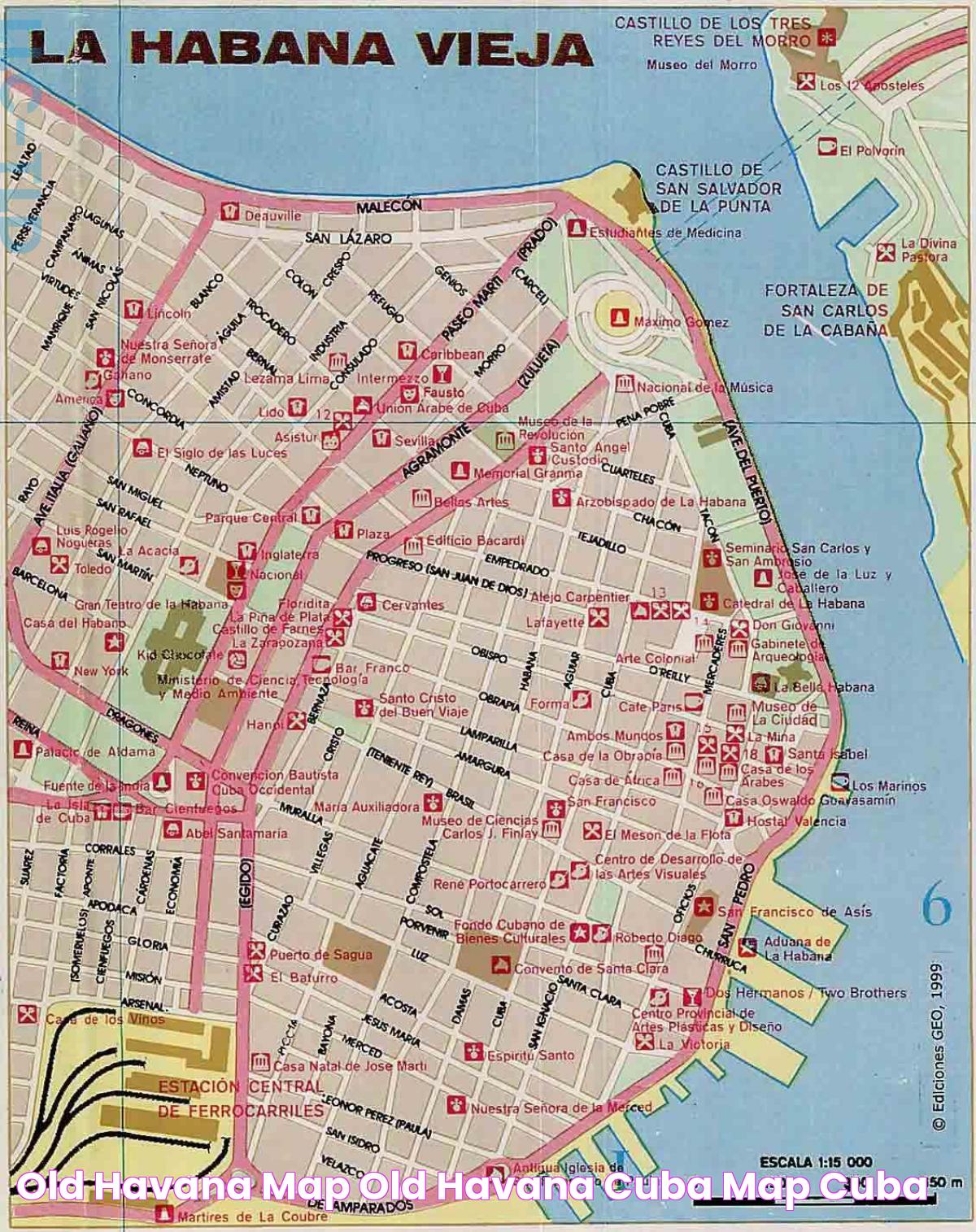 Old Havana map Old Havana Cuba map (Cuba)