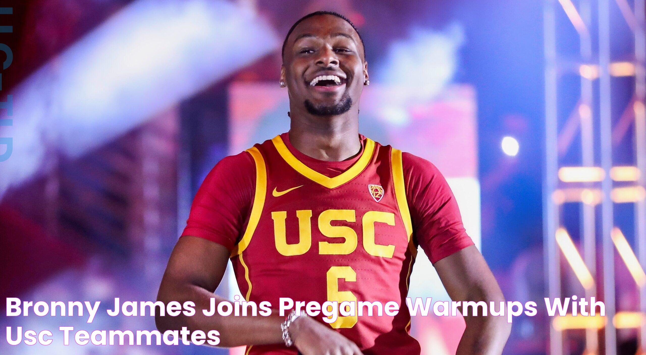 Bronny James Joins Pregame Warmups With USC Teammates