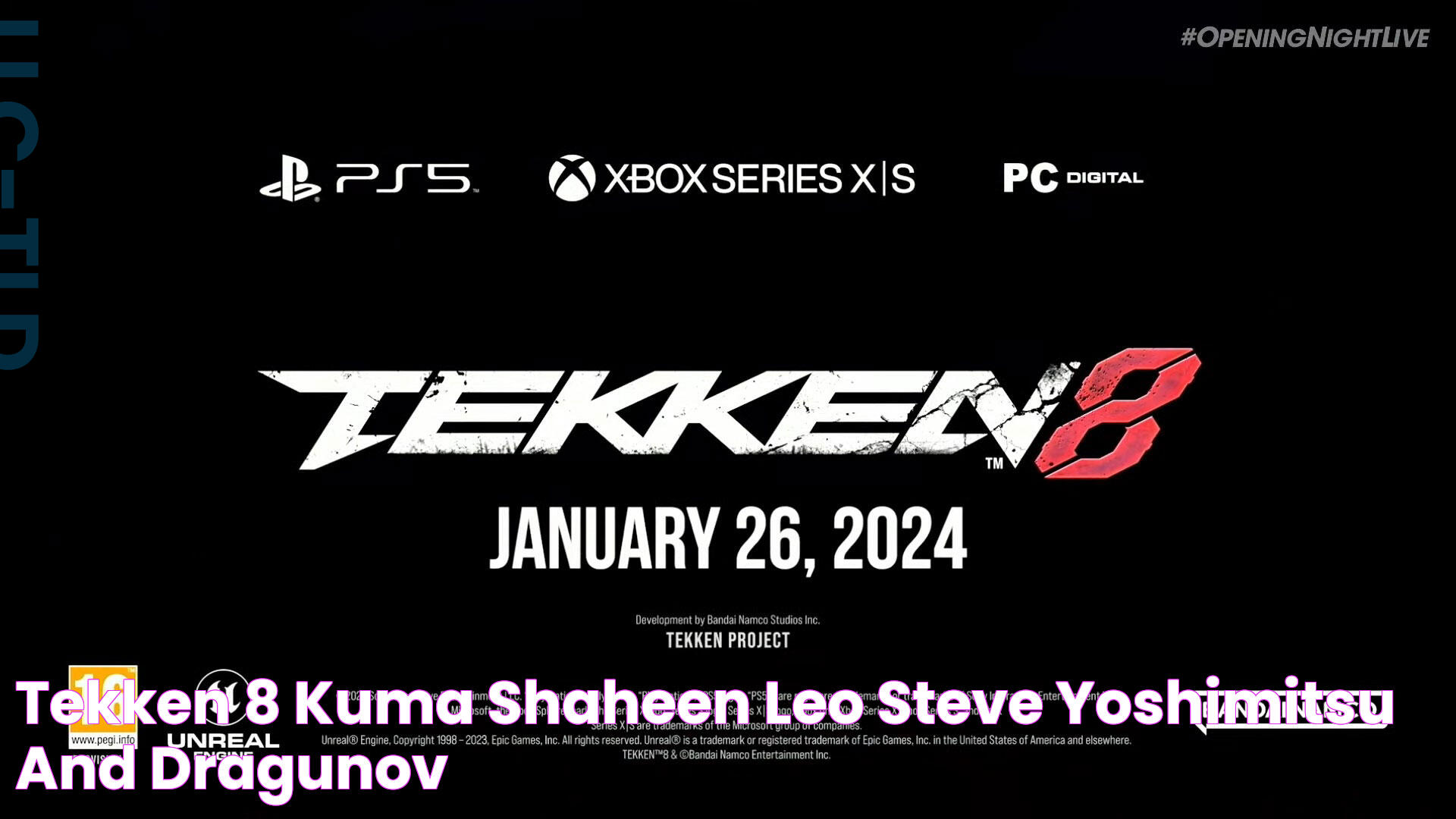 Tekken 8 Kuma, Shaheen, Leo, Steve, Yoshimitsu, and Dragunov