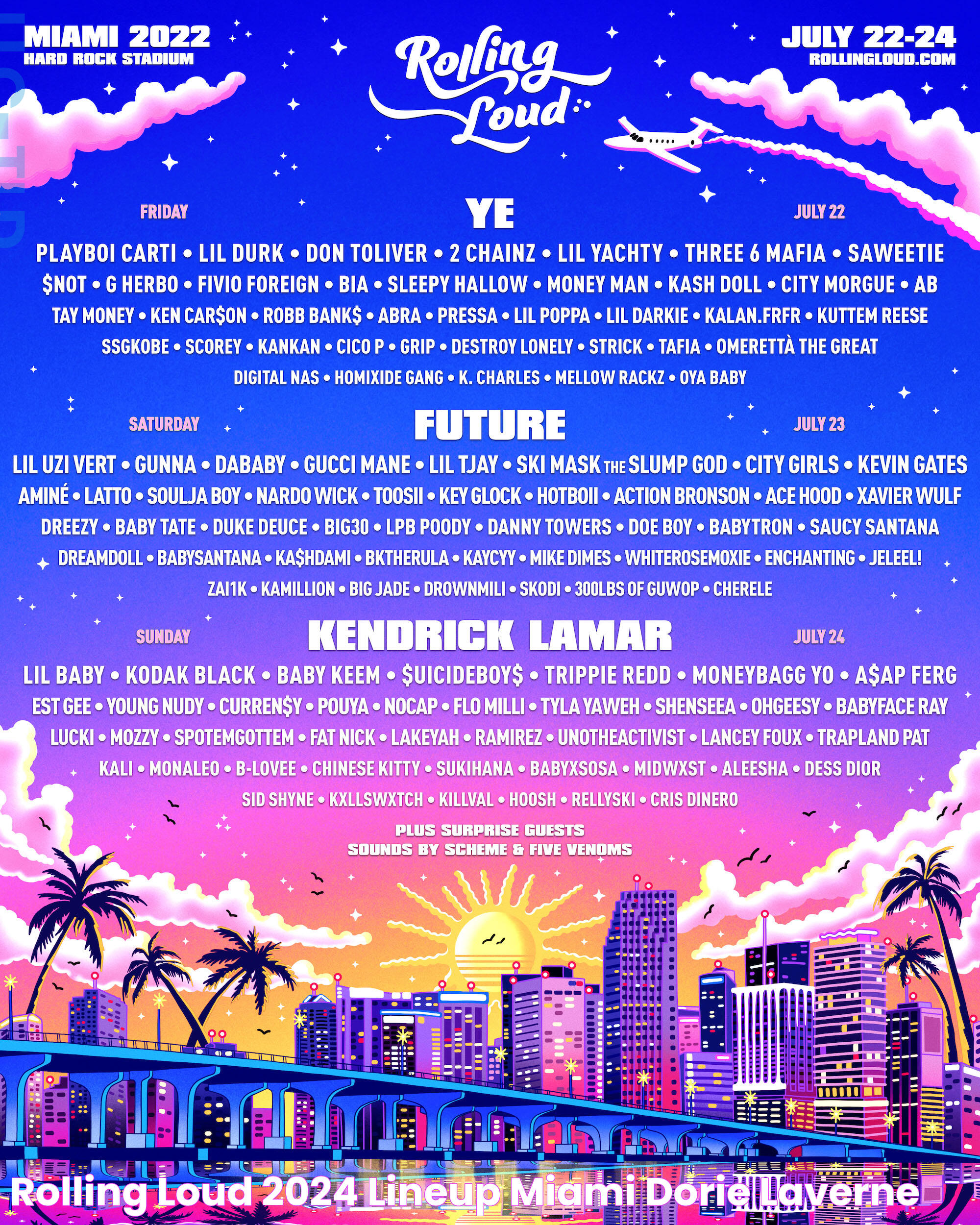 Rolling Loud 2024 Lineup Miami Dorie Laverne