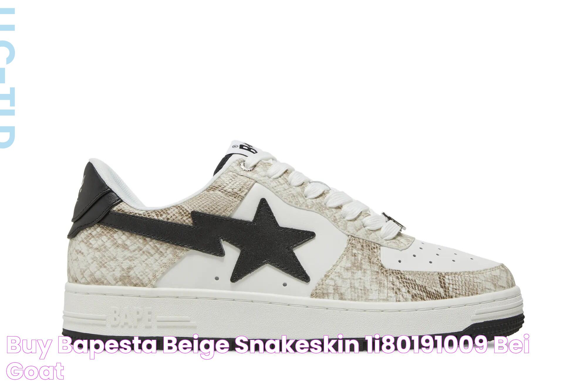 Buy Bapesta 'Beige Snakeskin' 1I80191009 BEI GOAT